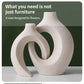 White Ceramic Intertwined Vase Set