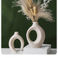 White Ceramic Intertwined Vase Set