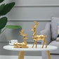 Resin Geometric Elk Sculpture Standing Gold Deer Statues