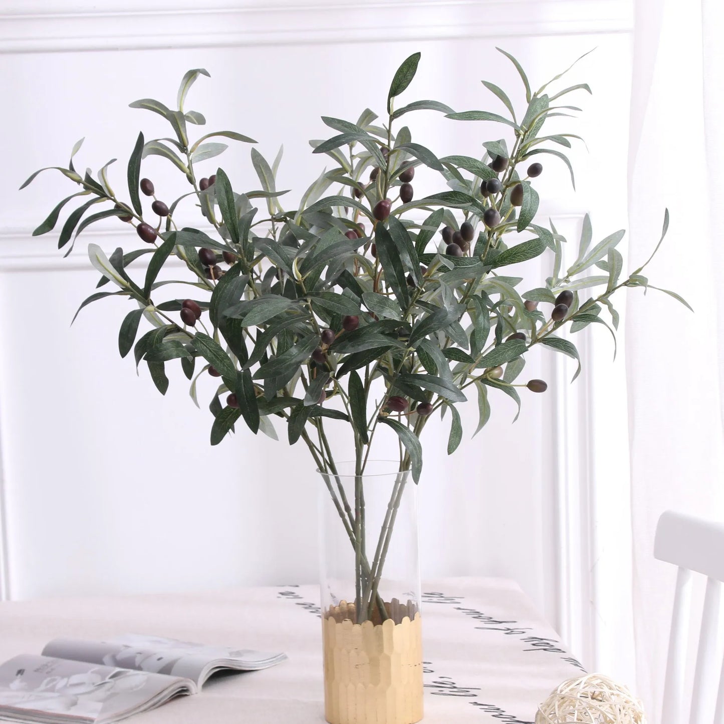 Artificial Olive Branches Leave With Fruits