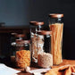 Glass Food Jars With Airtight Bamboo Wooden Lid