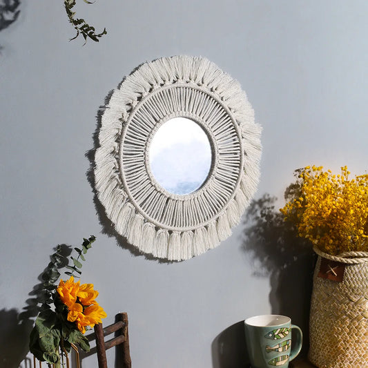 Macrame Decorative Natural Boho Wall Mirror