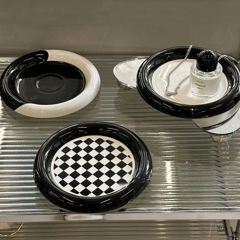 Nordic Ceramic Plate and Jewelry Tray Set