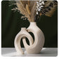 White Ceramic Intertwined Vase Set