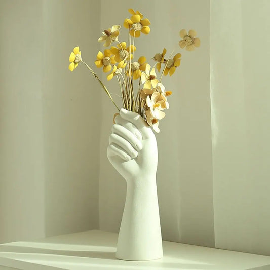 Creative White Resin Delicate Arm Vase Delicate