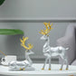 Resin Geometric Elk Sculpture Standing Gold Deer Statues