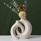 White Ceramic Intertwined Vase Set