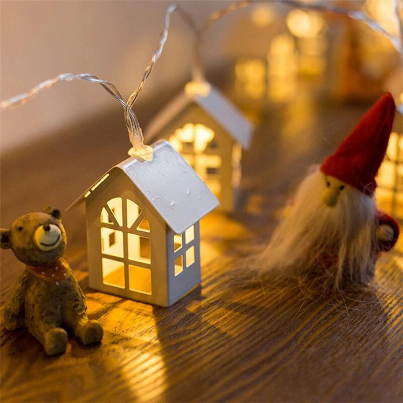 2M Fairy Wood House LED Light String Christmas Garland