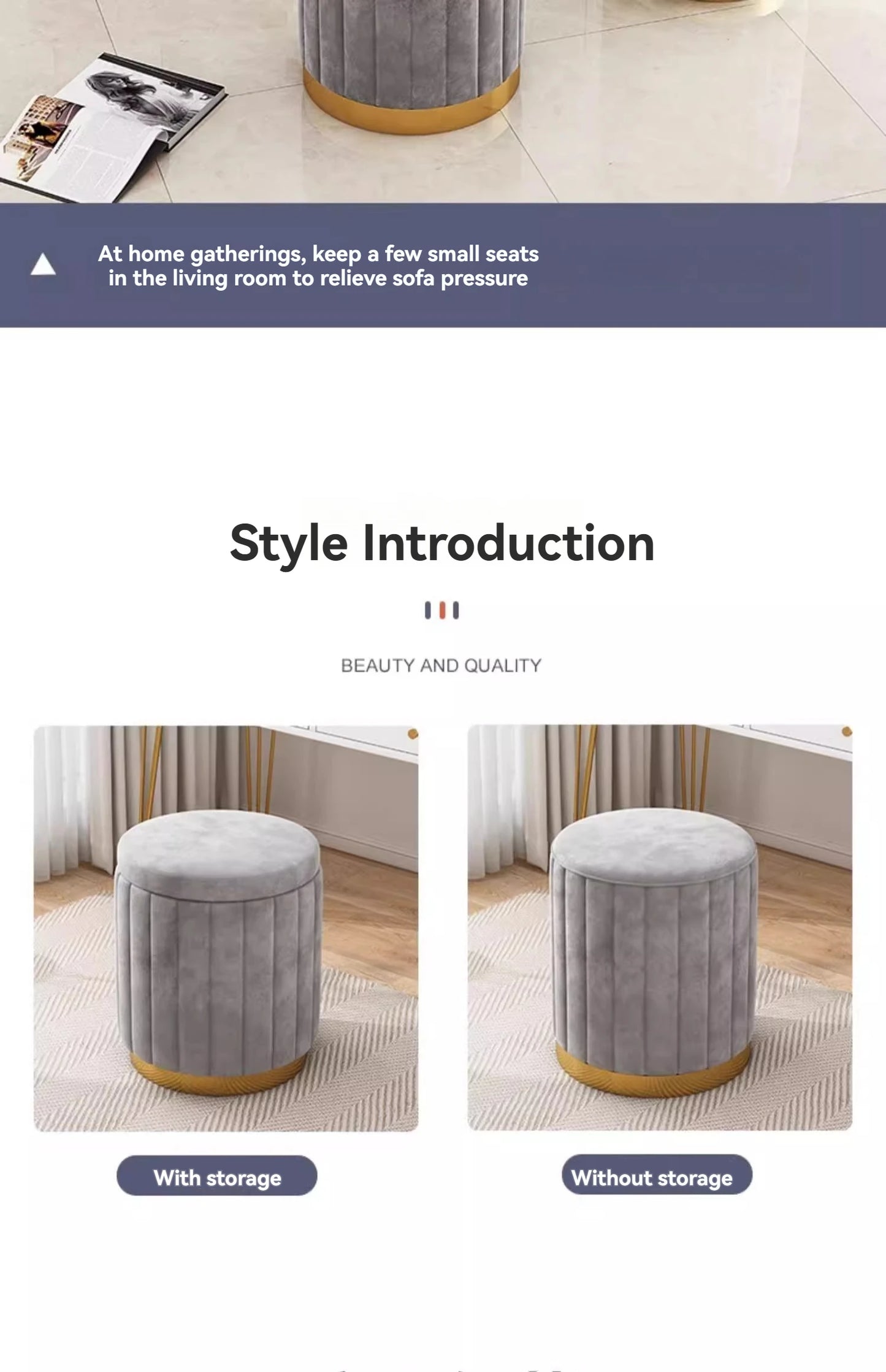 Luxury Dressing Table Stool