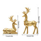 Resin Geometric Elk Sculpture Standing Gold Deer Statues