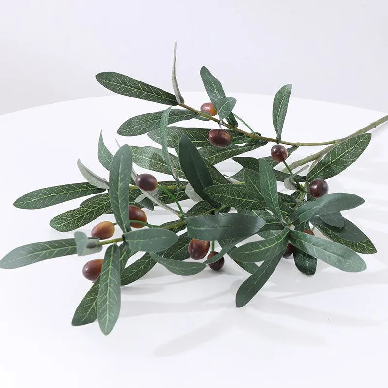 Artificial Olive Branches Leave With Fruits