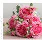 1pcs/30cm Rose Pink Silk Bouquet Peony Artificial Flower