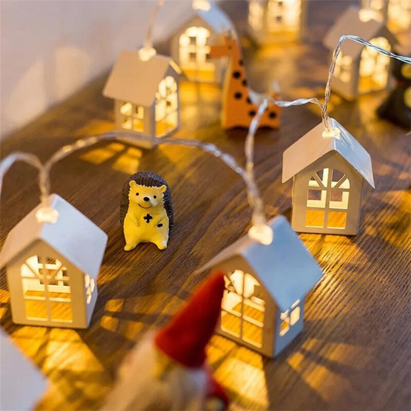 2M Fairy Wood House LED Light String Christmas Garland