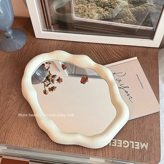 Cream Decorative Irregular Mirror