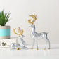 Resin Geometric Elk Sculpture Standing Gold Deer Statues