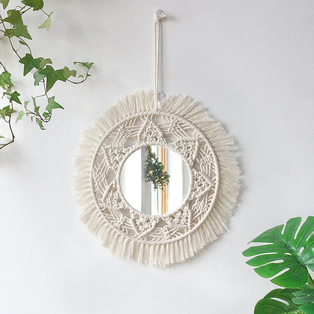 Macrame Decorative Natural Boho Wall Mirror